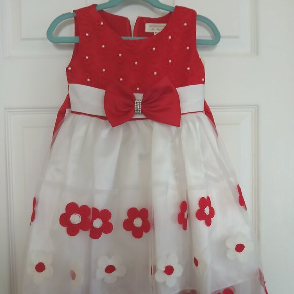 Red & White Floral Girl’s Dress - Picture 1 of 5